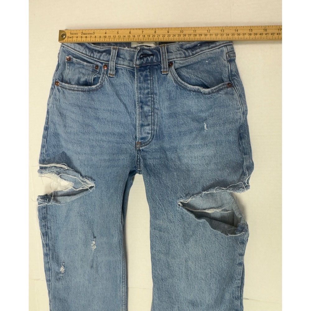 Abercrombie & Fitch 90s Baggy Low Rise Jeans Womens 27 Blue Distressed Grunge - Picture 4 of 9
